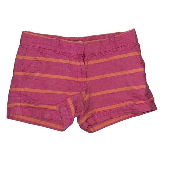 Vineyard Vines Girls Striped Shorts Pink Orange sz 10 FLAW Preppy Coastal Casual - Picture 1 of 7